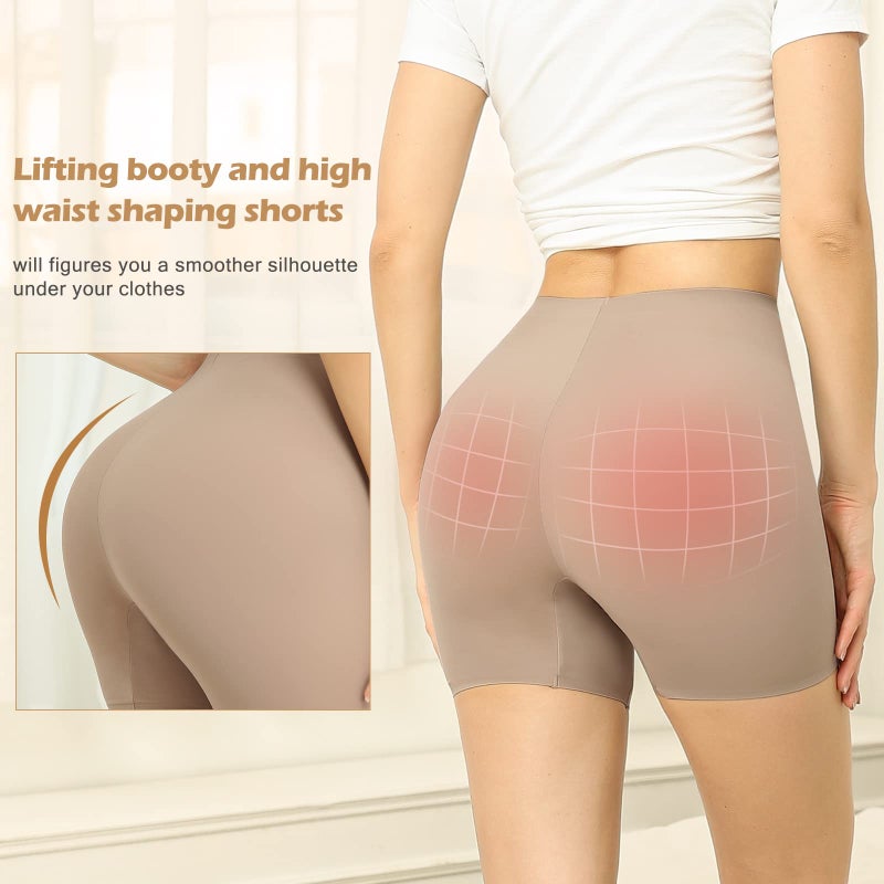 JOYSHAPER Slip Shorts for Under Dress Anti Chafing Underwear Under Dress Boyshorts Shapewear Shorts for Women #1 beige Medium - Image 4